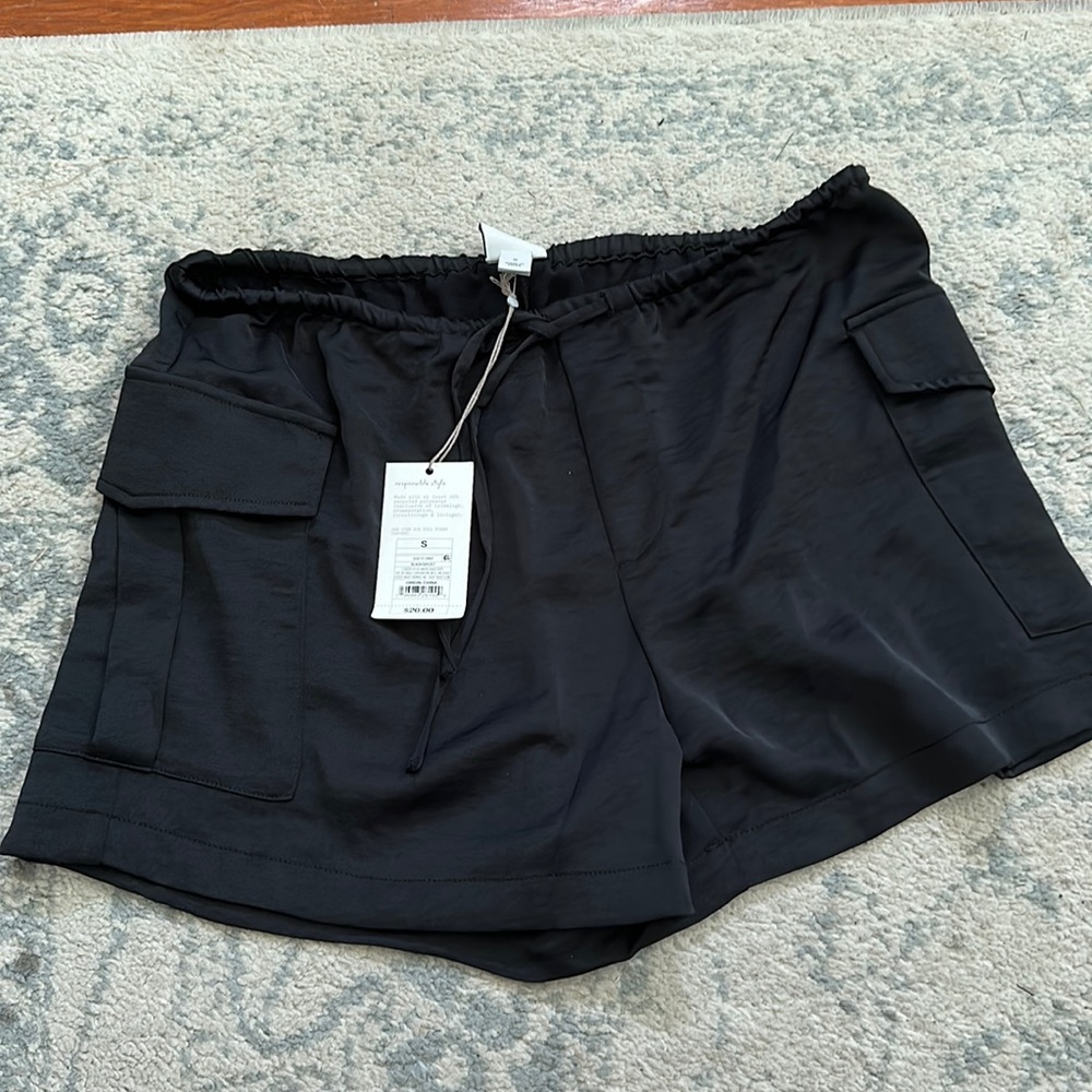 NWT - A New Day black satin shorts | Small